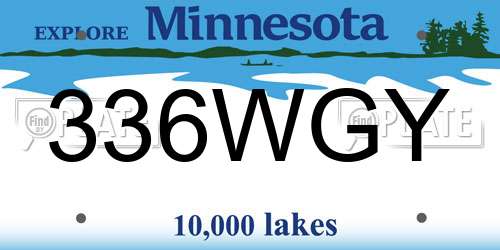 336WGY Minnesota License Plate