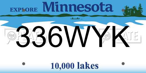 336WYK Minnesota License Plate