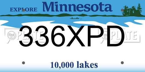 336XPD Minnesota License Plate