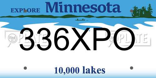 336XPO Minnesota License Plate