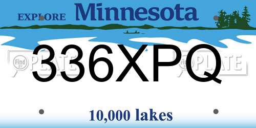 336XPQ Minnesota License Plate