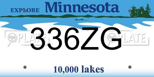 336ZG Minnesota License Plate
