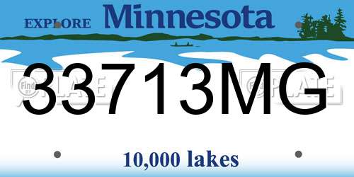 33713MG Minnesota License Plate