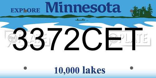 3372CET Minnesota License Plate