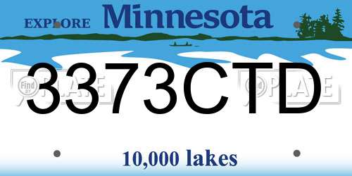 3373CTD Minnesota License Plate