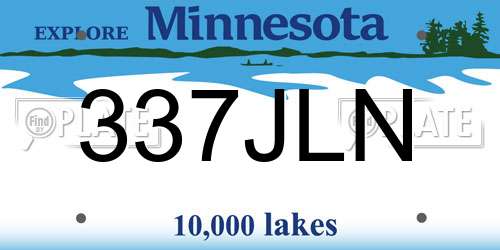 337JLN Minnesota License Plate