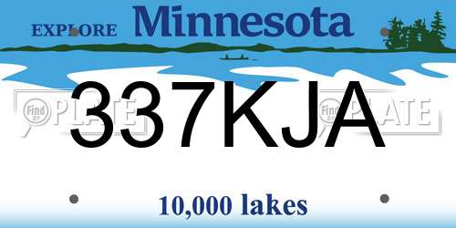 337KJA Minnesota License Plate