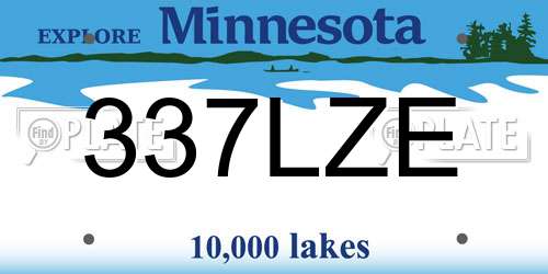 337LZE Minnesota License Plate