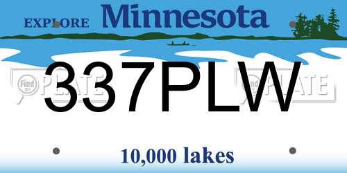337PLW Minnesota License Plate