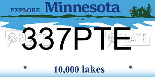 337PTE Minnesota License Plate