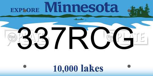 337RCG Minnesota License Plate