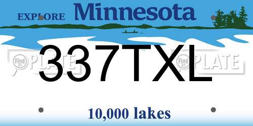 337TXL Minnesota License Plate