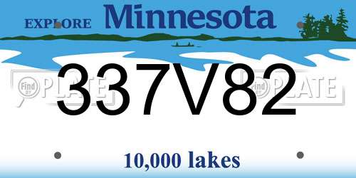 337V82 Minnesota License Plate
