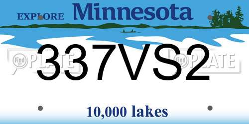 337VS2 Minnesota License Plate