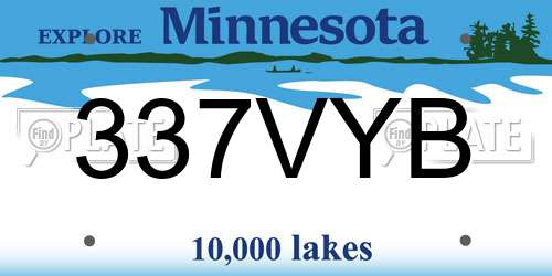 337VYB Minnesota License Plate