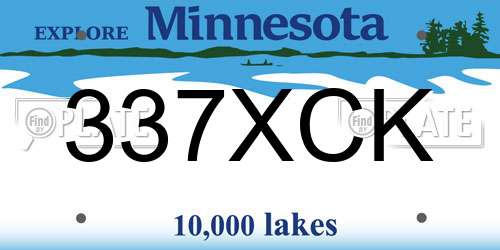 337XCK Minnesota License Plate