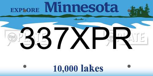 337XPR Minnesota License Plate