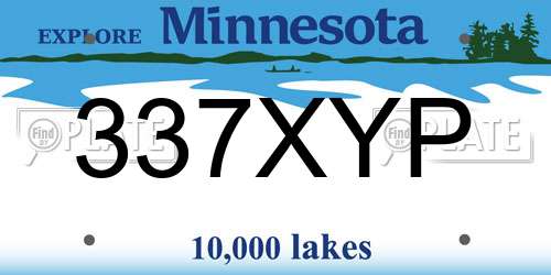 337XYP Minnesota License Plate