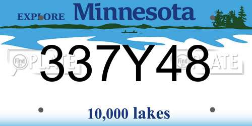 337Y48 Minnesota License Plate