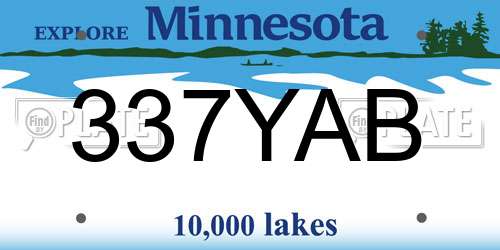 337YAB Minnesota License Plate