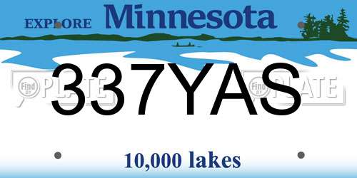 337YAS Minnesota License Plate