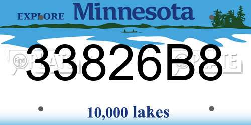 33826B8 Minnesota License Plate