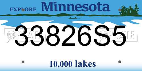 33826S5 Minnesota License Plate