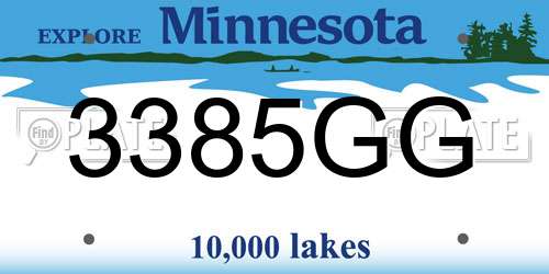 3385GG Minnesota License Plate
