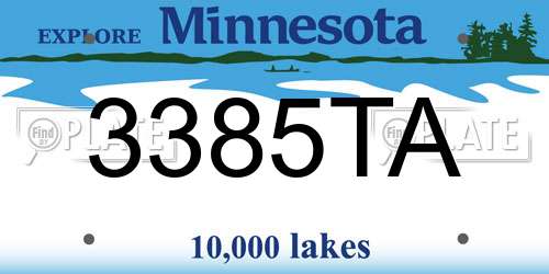 3385TA Minnesota License Plate