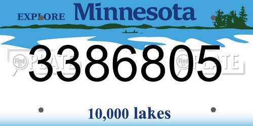 3386805 Minnesota License Plate