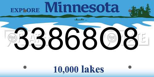 33868O8 Minnesota License Plate