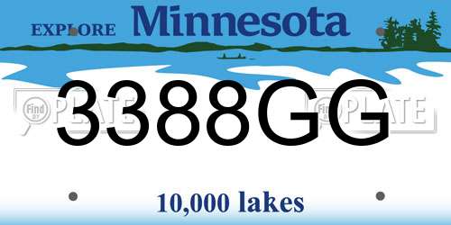 3388GG Minnesota License Plate