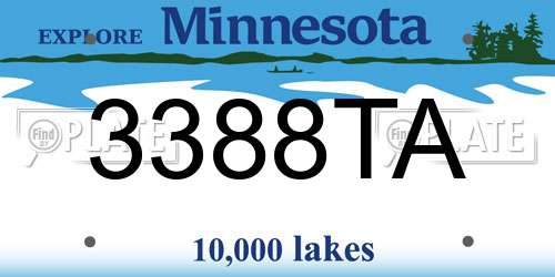 3388TA Minnesota License Plate