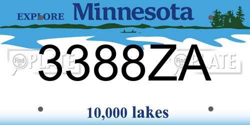 3388ZA Minnesota License Plate