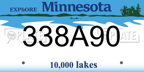 338A90 Minnesota License Plate
