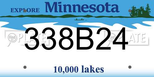 338B24 Minnesota License Plate