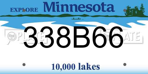 338B66 Minnesota License Plate