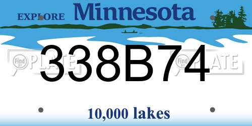 338B74 Minnesota License Plate