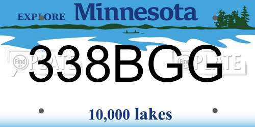 338BGG Minnesota License Plate