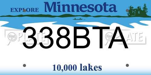 338BTA Minnesota License Plate