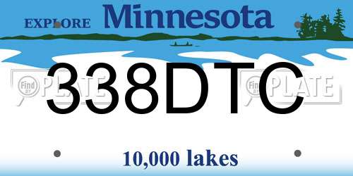 338DTC Minnesota License Plate
