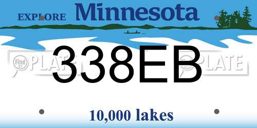 338EB Minnesota License Plate
