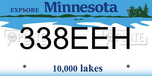338EEH Minnesota License Plate
