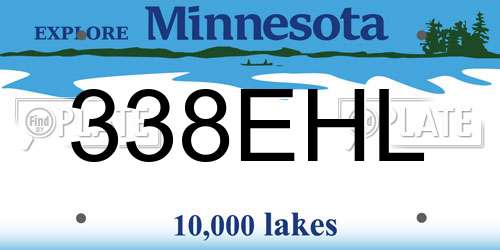 338EHL Minnesota License Plate
