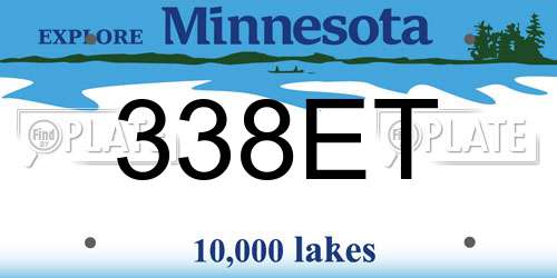 338ET Minnesota License Plate