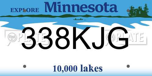 338KJG Minnesota License Plate