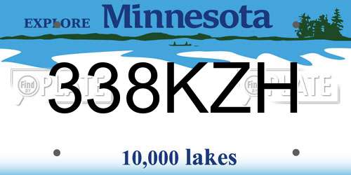 338KZH Minnesota License Plate