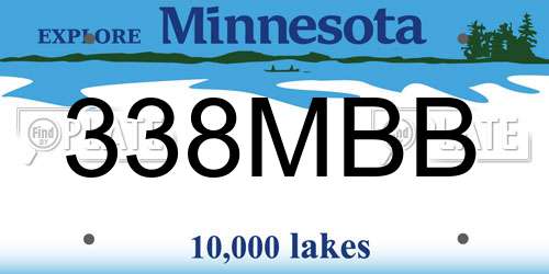 338MBB Minnesota License Plate