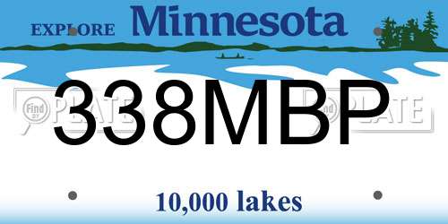 338MBP Minnesota License Plate