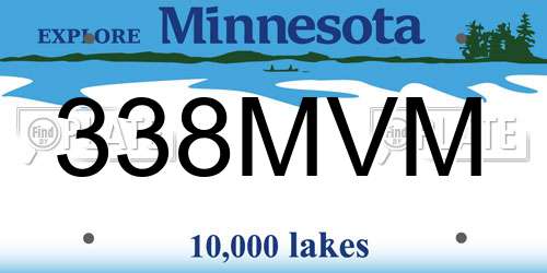 338MVM Minnesota License Plate